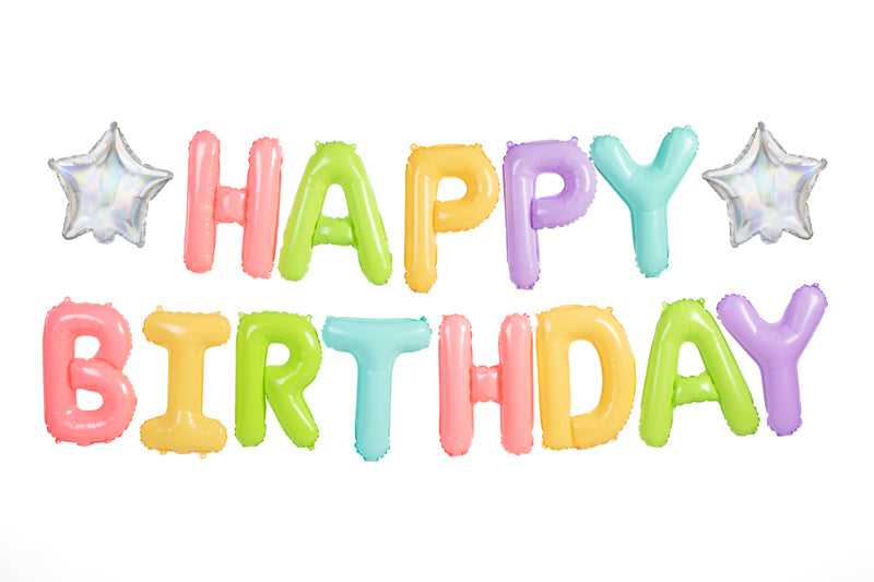 Foil Ballon Happy Birthday, 395x35cm, mix