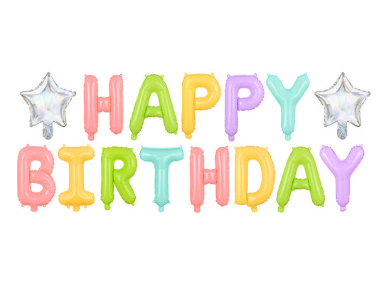 Foil Ballon Happy Birthday, 395x35cm, mix