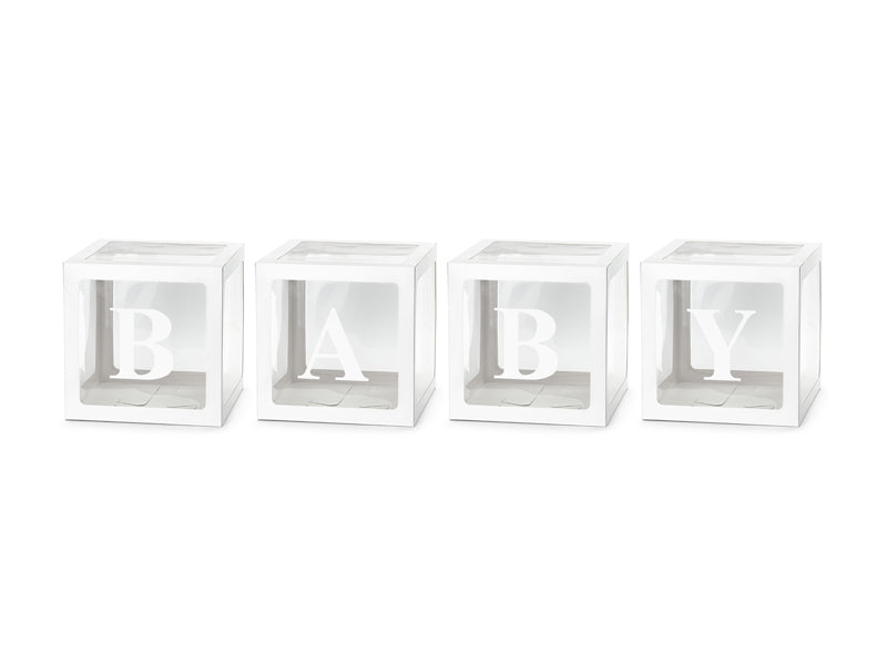 🎈 Ballonnenboxen 'BABY' – Set van 4 stuks (30 x 30 cm)