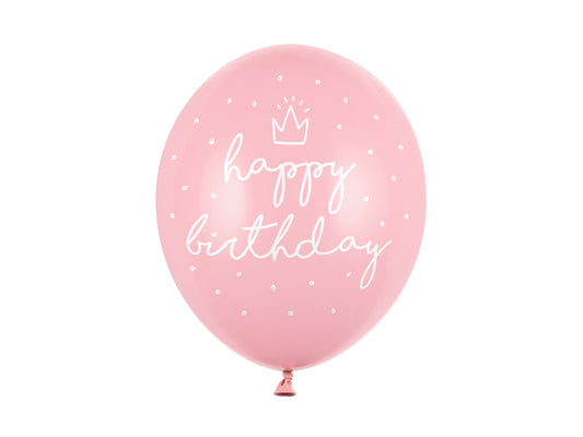 Sterke Ballonnen 30 cm – Happy Birthday, Pastel Baby Roze