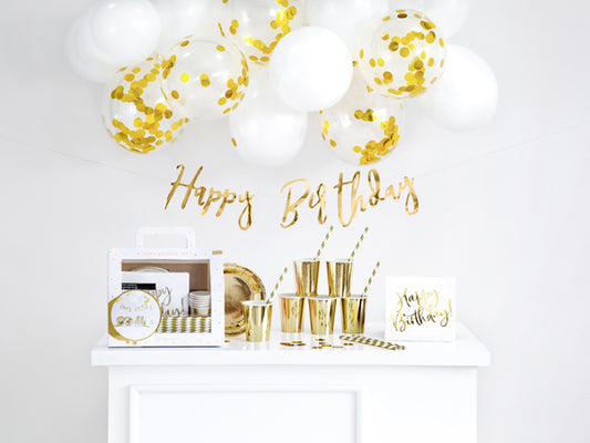 Verjaardagsfeestdecoratieset  - Happy Birthday - Goud - 60-delige set