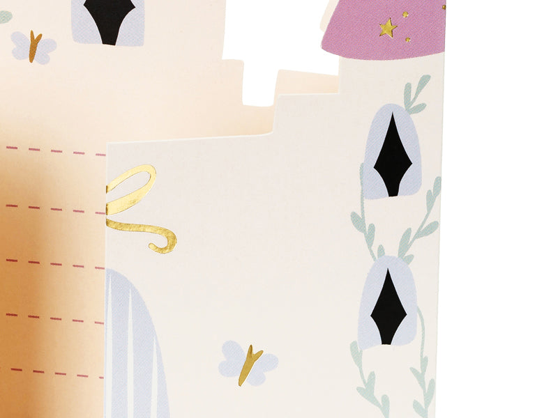 Verjaardagsuitnodiging – Set van 6 kaarten met enveloppen – Kasteel